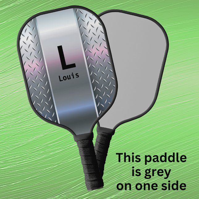 Raquette De Pickleball Changer Initial, Ajouter Nom, Regarder Métal brill (Créateur téléchargé)