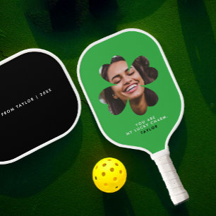 Raquette De Pickleball Charme Simple Moderne Amour Trèfle Vert Photo