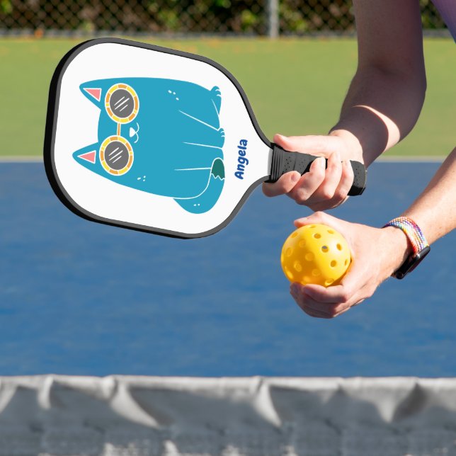 Raquette De Pickleball Chat bleu personnalisé (Insitu)