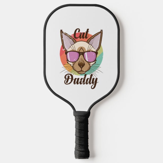 Raquette De Pickleball Chat Daddy Siamese Chat Pet Homme Chat (Recto)