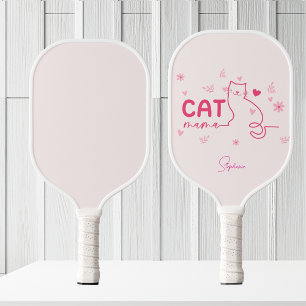 Raquette De Pickleball Chat Mama Personnalisé Rose Cute Design Chat