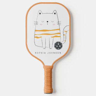 Raquette De Pickleball Chat Minimaliste, Nom Personnalisé Pickleball Padd