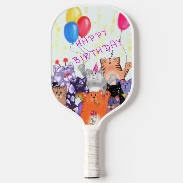 Raquette De Pickleball Chats Anniversaire Pickleball Paddle Cadeau (Recto)