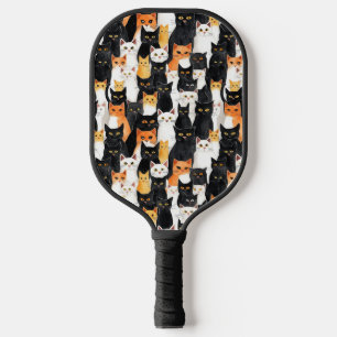 Raquette De Pickleball Chats blancs oranges noirs