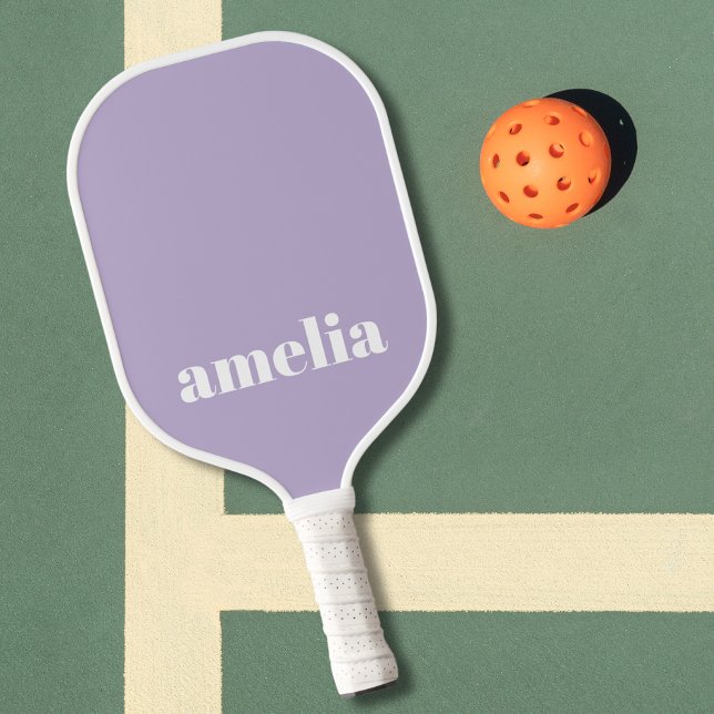 Raquette De Pickleball Chic Lavande violet Monogramme (Créateur téléchargé)