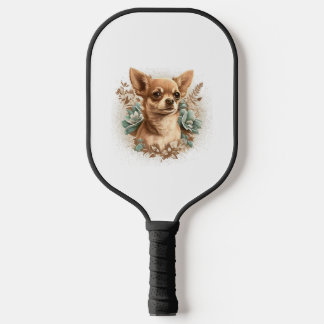 Raquette De Pickleball Chihuahua mignon chien de belles fleurs fille