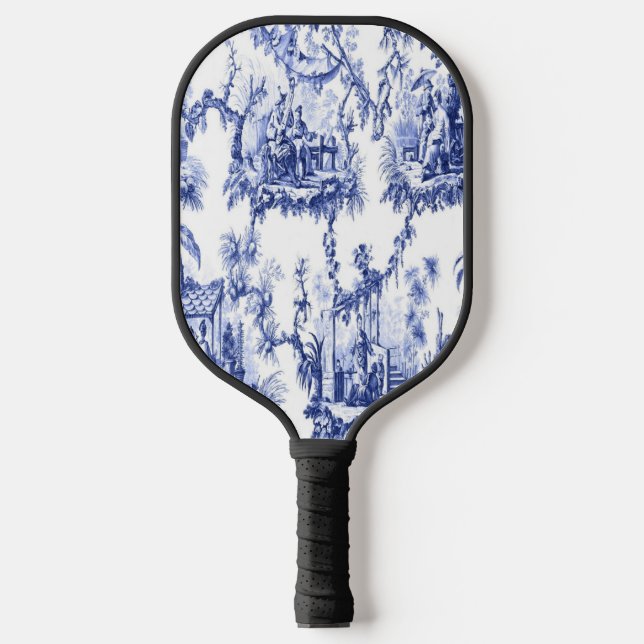 Raquette De Pickleball Chinoiserie bleue et blanche (Recto)