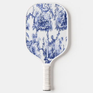 Raquette De Pickleball Chinoiserie bleue et blanche