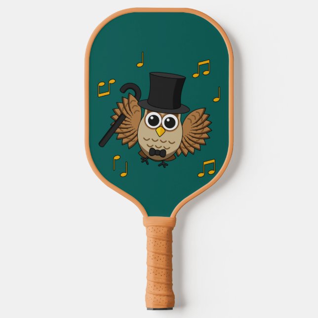 Raquette De Pickleball Chouette dansante mignonne avec notes musicales De (Recto)