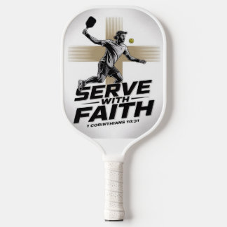 Raquette de pickleball chrétienne 'Servir avec foi