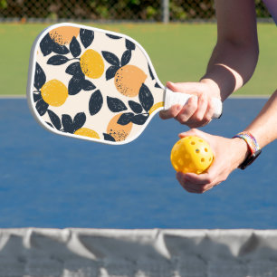 Raquette De Pickleball Citrus Lemon Oranges Motif d'illustration moderne