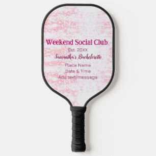 Raquette De Pickleball club social du week-end rose pailleté enterrement 