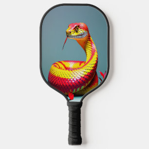 Raquette De Pickleball Cobra serpent avec des écailles rouges et jaunes v
