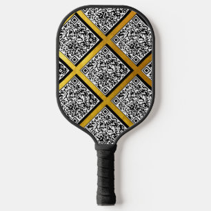 Raquette De Pickleball Code QR personnalisé en or moderne et créatif