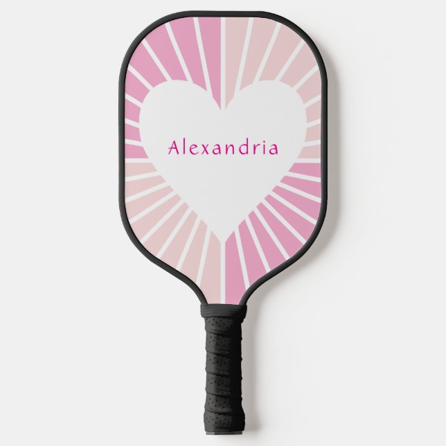 Raquette De Pickleball Coeur personnalisé rose vif (Recto)