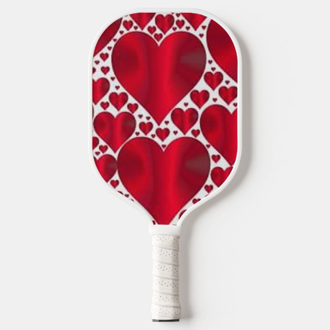 RAQUETTE DE PICKLEBALL COEURS ROUGES POUR LA JOURNÉE DE VALENTINE (Recto)