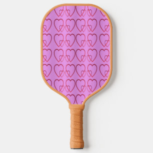 Raquette De Pickleball Coeurs rouges sur pagaie à pickleball rose