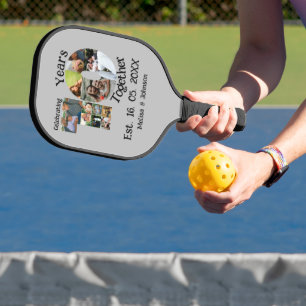 Raquette De Pickleball Collage photo personnalisé 10ème anniversaire de m