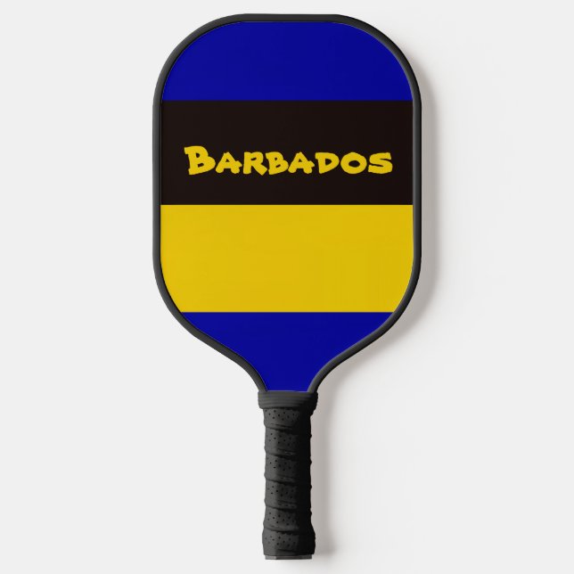 Raquette De Pickleball Colonnes de bande de drapeau de la Barbade (Recto)