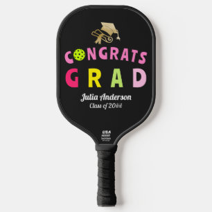 Raquette De Pickleball Colorful Modern 2024 Graduation Congrats GRAD