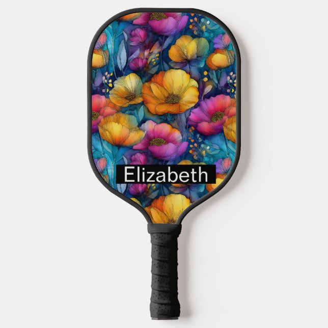 Raquette De Pickleball Colorful Vibrant Poppy Personalized (Recto)