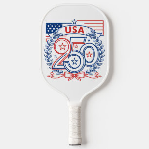 Raquette De Pickleball Conception de l'emblème anniversaire patriotique U
