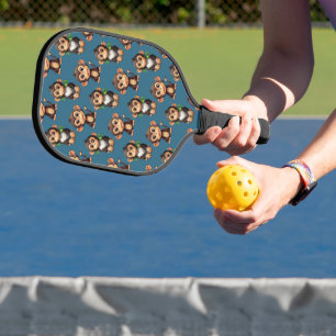 Raquette De Pickleball Conception de motif singe bleu