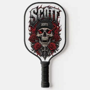 Raquette De Pickleball Conception de nom personnalisé Scott Gothic Skull