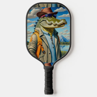 Raquette De Pickleball Cool Alligator Randonnée Abstrait