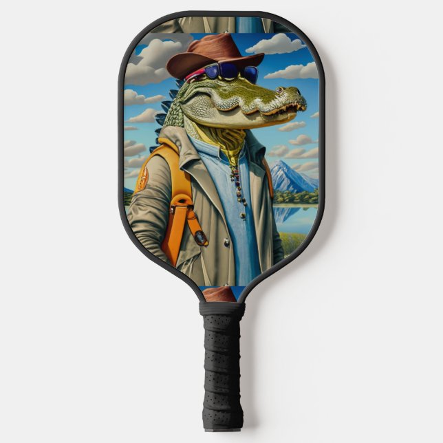 Raquette De Pickleball Cool Alligator Randonnée Abstrait (Recto)