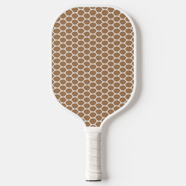 Raquette De Pickleball Cool amusant Mocha White Oval Honeycomb Motif (Recto)