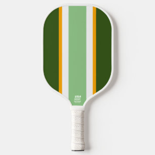 Raquette De Pickleball Cool amusant Rétro Deux Tons Vert Jaune Blancs