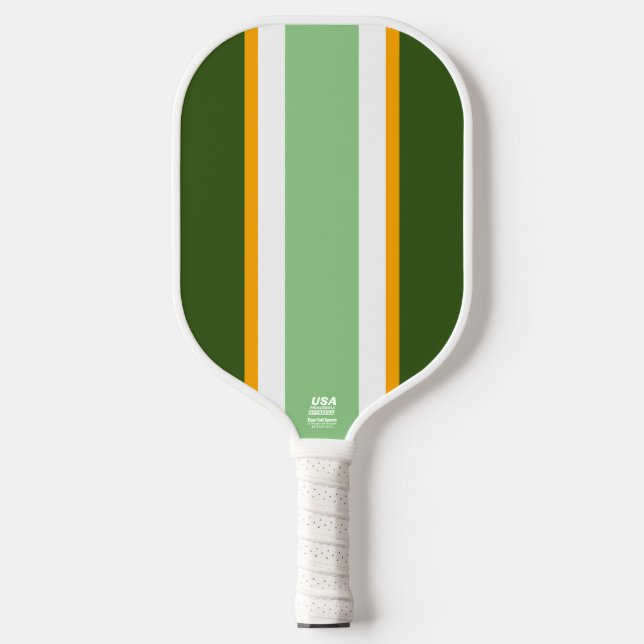 Raquette De Pickleball Cool amusant Rétro Deux Tons Vert Jaune Blancs (Recto)