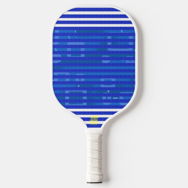 Raquette De Pickleball Cool Blue White Geometric Stripes (Recto)