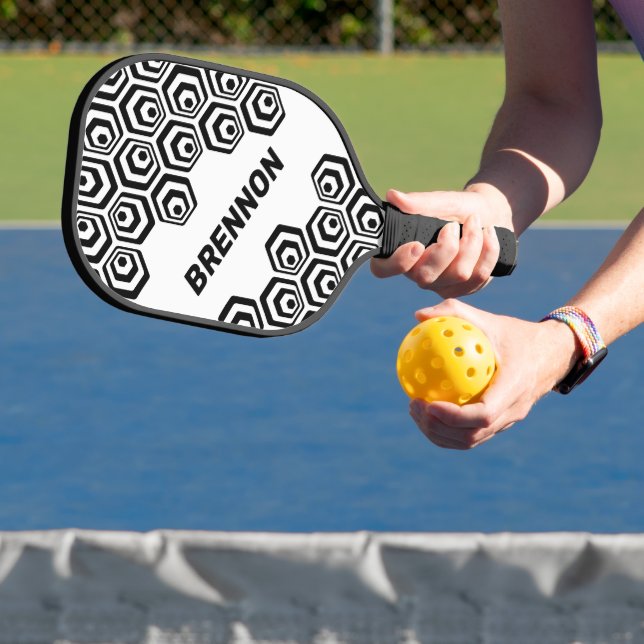 Raquette De Pickleball Cool personnalisé Hexagon Polygon Art Style Motif (Insitu)