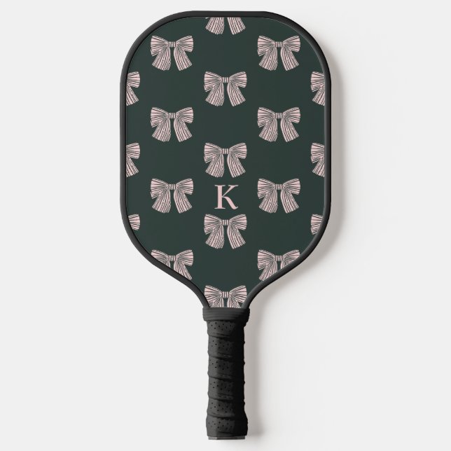 Raquette De Pickleball Coquette Bow noir et rose élégant (Recto)