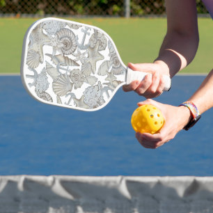 Raquette De Pickleball Coquillages Et Chasse Au Trésor D'ancre De Navire 