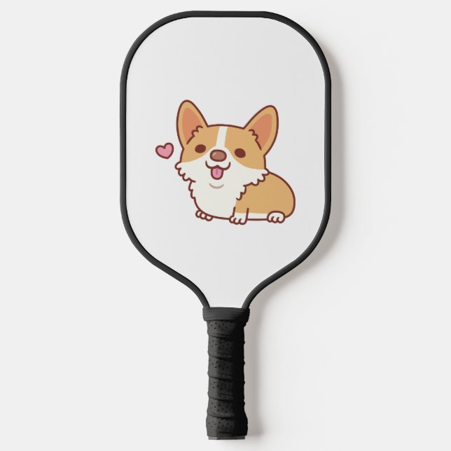 Raquette De Pickleball Corgi Chien mignon et souriant (Recto)