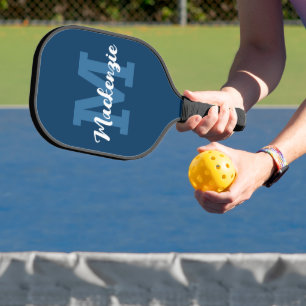 Raquette De Pickleball Couleur personnalisée du nom de script monographiq