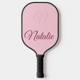 Raquette De Pickleball Couleur rose pastel monogrammée