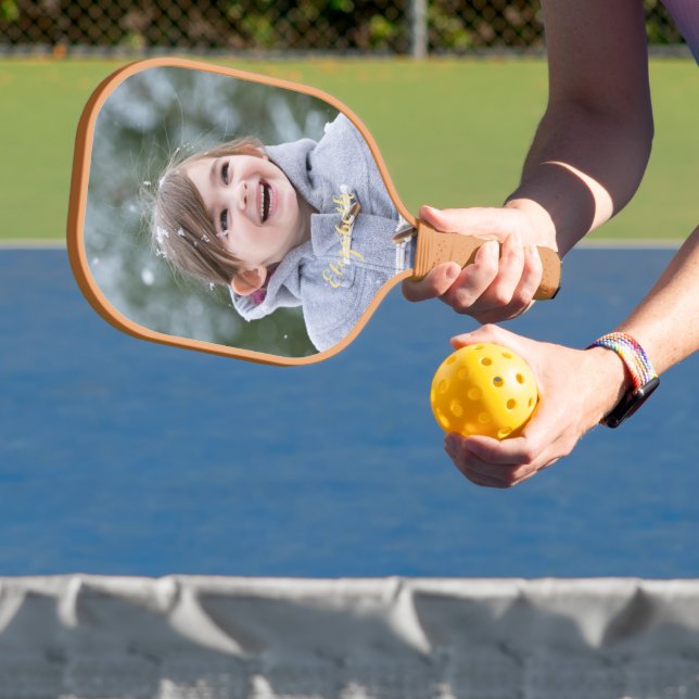 Raquette De Pickleball Créer un texte photo personnalisé monogramme (Insitu)
