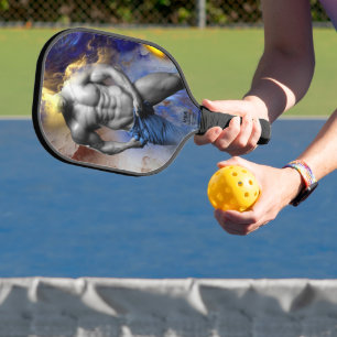 Raquette De Pickleball cri de Joe le glissant physique d'homme musclé en