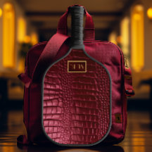 Crocodile Elite Bourgogne Faux Monogramme