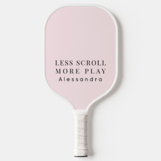 Raquette De Pickleball Custom Minimalist Funny Pastel Pink Inspirational 