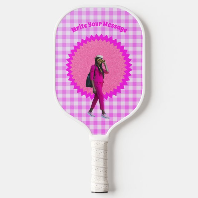 Raquette De Pickleball Customisé Votre Message Photo Barbie (Recto)