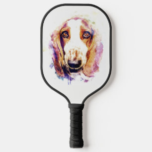 Raquette De Pickleball Cute Basset Hound Chien Tête Face Chien Chien