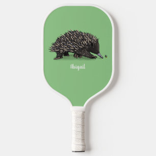 Raquette De Pickleball Cute echidna with bee cartoon illustration