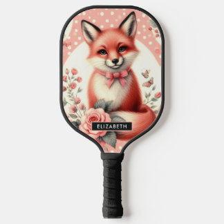 Raquette De Pickleball Cute Floral Baby Fox
