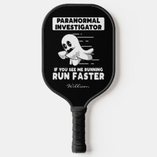 Raquette De Pickleball Cute Ghost Hunter Gag personnalisé Anniversaire