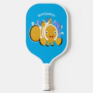 Raquette De Pickleball Cute happy clownfish anenome cartoon 